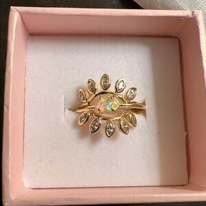 Gorjana Gold Plated Ring Set Size 7 NWOT